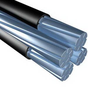 ACSR Quadruplex Service Drop Cable, 2 AWG, 4 Conductors, Palomino Trade Name, 1800 Foot Reel