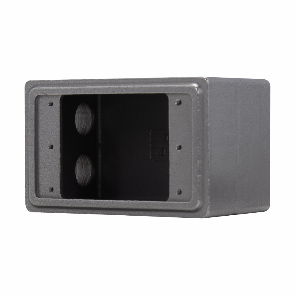 FDS2SS Condulet Type FDS Device Box With Ground Screw, 316 Stainless Steel, 1 Gang, 2 Outlets, 1 Knockout, 5.41 in L x 2.94 in W x 3.03 in H