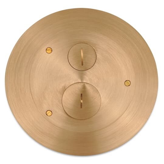 68-HP-FFC-BRS Steel City Dual Voltage Cover, 6 in D, Brass