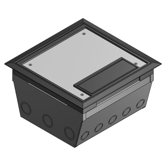 AFM-8-BLK Steel City 10-Compartment Raised Access Floor Module With Black Cover, 10 Gangs, (16 Knockouts, Steel
