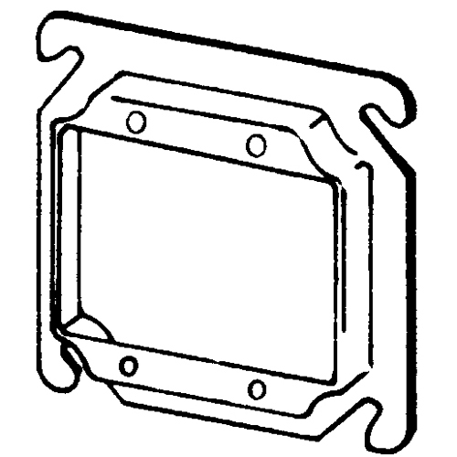 8470A Raised Square Box Cover, 4 in L x 4 in W x 1/2 in D, Steel