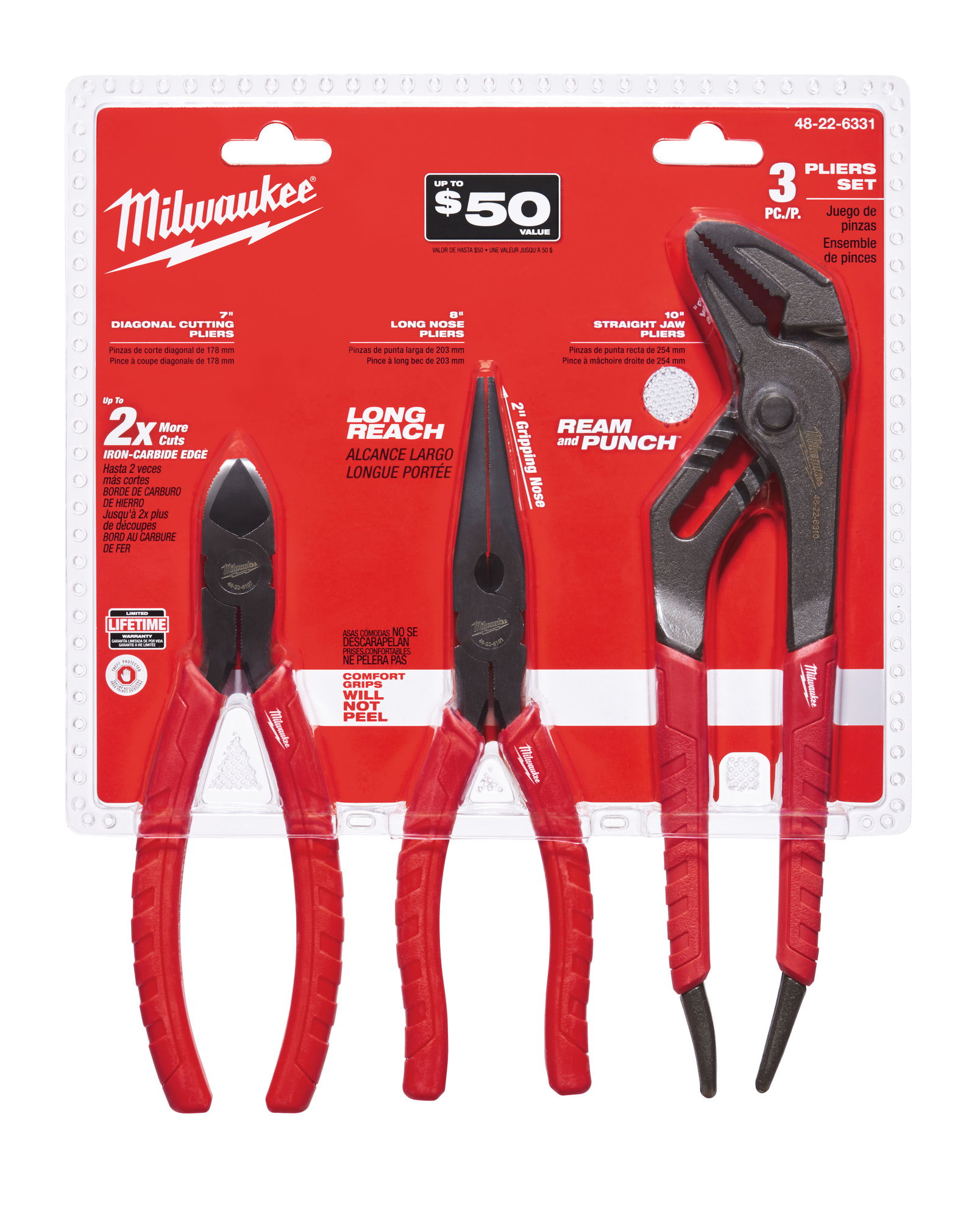48-22-6331 Plier Kit With Fixed Pocket, 3 Pieces