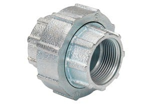 1123-RT Bridgeport Mighty-Align 3-Piece Raintight Self-Aligning Conduit Coupling, 1 in, For Use With: Rigid/IMC Conduit, Malleable Iron, Electro-Plated Zinc