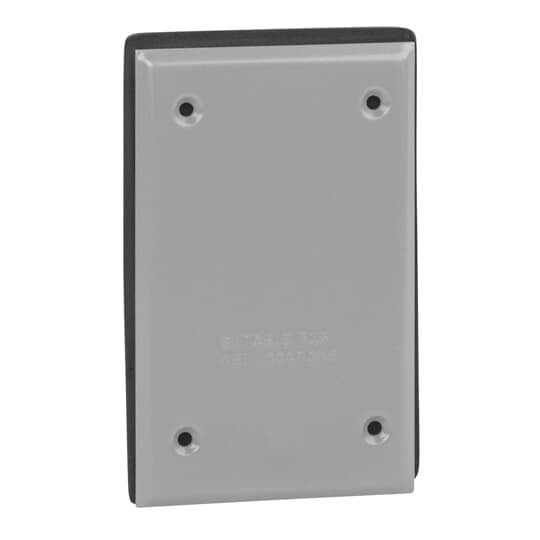CCB-FS Red Dot Dry-Tite FS Series Blank Weatherproof Receptacle Cover With Gasket, 4-9/16 in L x 2-13/16 in W, Stamped Aluminum