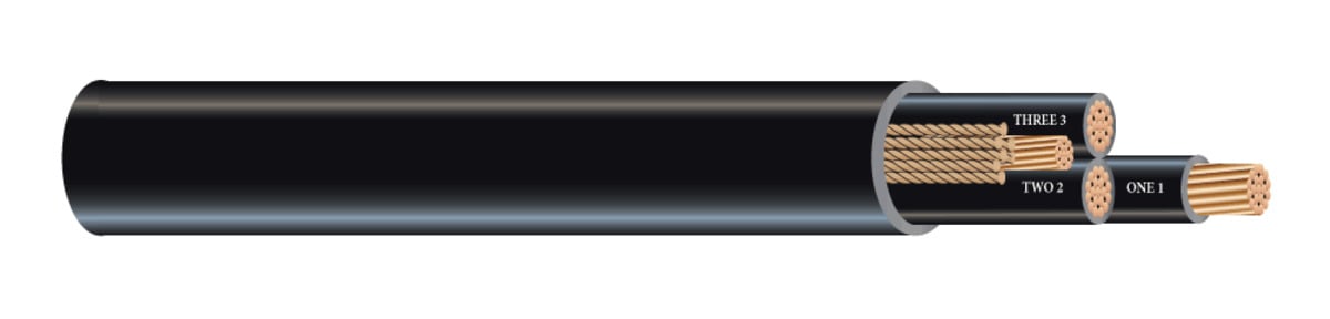44350799 Type TC-ER Multiconductor Control or Power Cables, Reel Packaging, 600 V, (3) Conductors 350 kcmil Conductor Bare Copper Conductor
