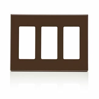 80311-S0 Decora Screwless Standard Size Wall Plate, 3 Gangs, 6.37 in W x 4.61 in H, Polycarbonate, Brown