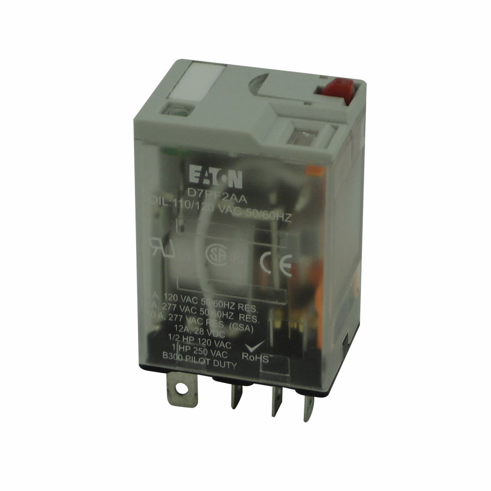 D7PF2AA Full Featured General Purpose Relay, 15 A, 2 Form C DPDT Contact, 120 V AC V Coil