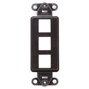 41643-B Decora QuickPort Multimedia Insert, 3 Ports, Fastened Mount, Brown