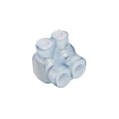 PCSB600-2S-4Y Pan-Lug 1-Sided 2-Port Multi-Tap Mechanical Connector, 6 AWG to 600 kcmil Stranded Aluminum/Copper/Stranded Conductor, Screw Installation, Aluminum/PVC