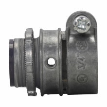 1714DC Insulated Straight Threaded Squeeze Conduit Connector, 2 in Trade, For Use With Flexible Metallic Conduit Fitting, Die Cast Zinc, Natural
