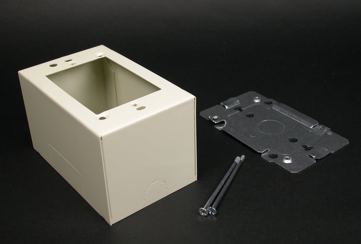 2444-FW 1-Gang Extra Deep Device Box, 4-5/8 in L x 2-7/8 in W x 2-3/4 in H, Steel, Fog White/Ivory