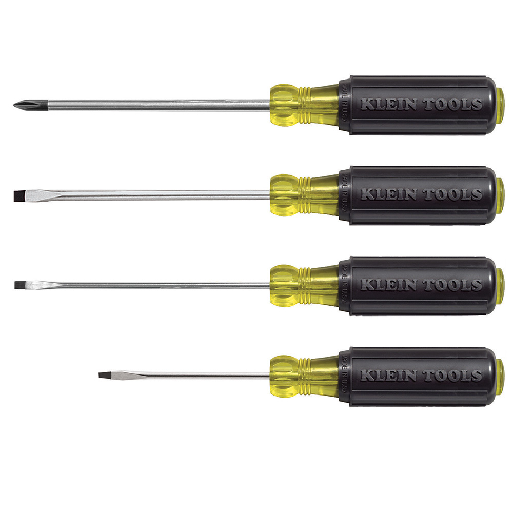 85484 Cushion-Grip Screwdriver Set, 4 Pieces, ASME Specified, Steel, Polished Chrome