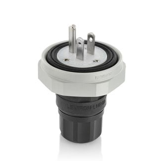 LNR80-1E Grounding Straight Blade Plug, 125 V AC, 15 A, 2 Poles, 3 Wires, Black