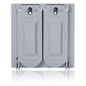 WM2V-GY Outlet Box Cover, 4.72 in L x 4.57 in W x 0.83 in D, Weatherproof Cover, Aluminum