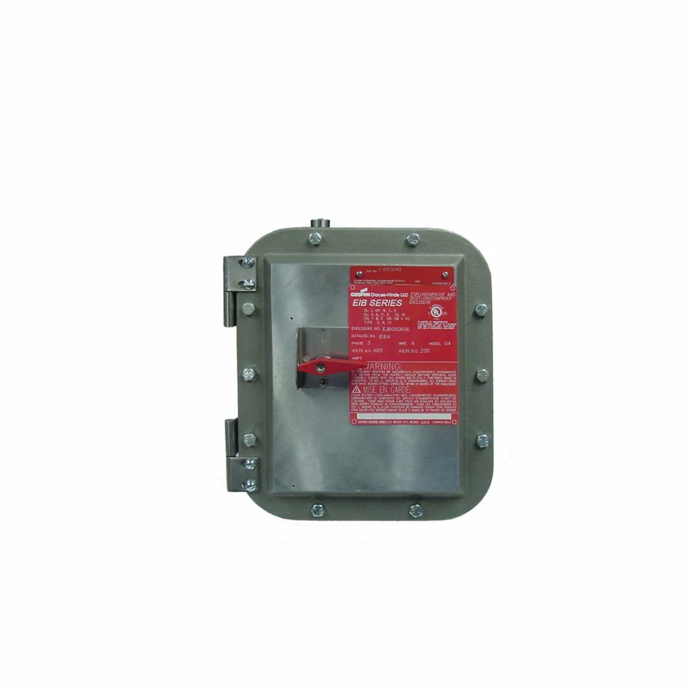 EIBB3100 Compact Explosion proof Circuit Breaker Assembly With Enclosure, 600 VAC, 100 A, 10000 kA Interrupt, 3 Poles, Thermal Magnetic Trip