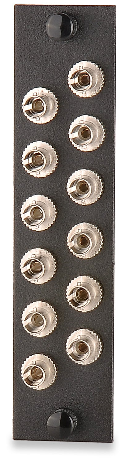 12-Port (12 Fiber) ST SM Adapter Plate, Ceramic Sleeve