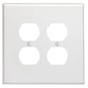 86116 Oversized Wall Plate, 2 Gangs, 5.31 in W x 5.25 in H, Thermoset, Ivory
