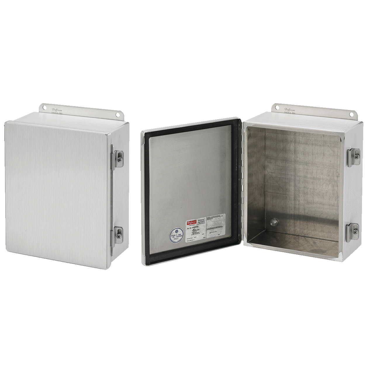 A606CHAL Junction Box, 6 in H x 6 in W x 4 in D, Continuous Hinged/Screw Clamp Cover, NEMA 12/IP65 NEMA Rating, Aluminum