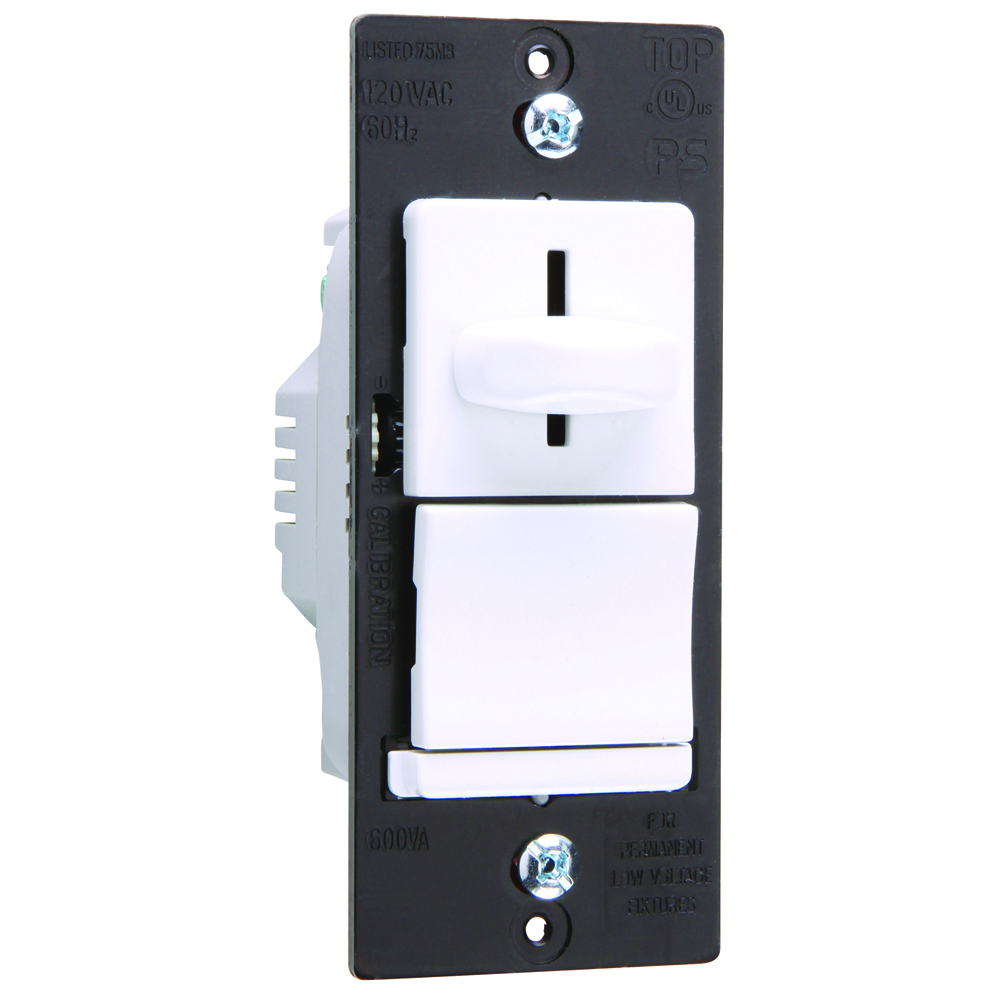 LSLV600PW Wattstopper LS Series Magnetic Low Voltage Dimmer, 120 VAC, 1 Poles, On/Off Operation, White
