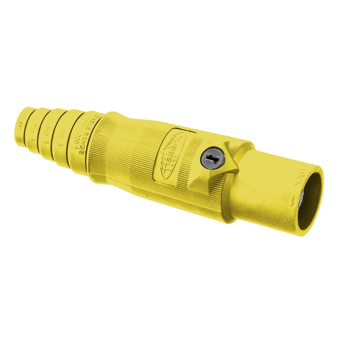 HBL400MY 16 Series 1-Pole Heavy Duty Industrial Grade Male Standard SC/PPC Type Single Pole Plug, 600 V AC/250 V DC, 400 A, 2/0 to 4/0 AWG Wire, Pressure Screw Terminal Connection, 3R/4X/12 NEMA Rating