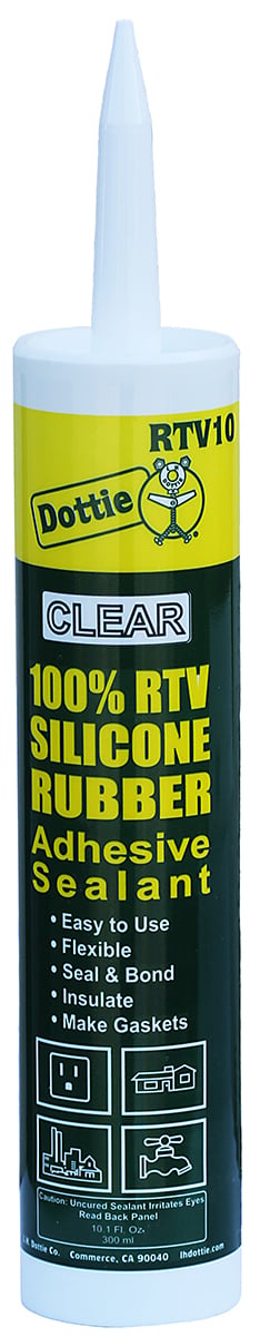 RTV10 RTV Silicone Sealant, 10 oz Cartridge, Clear, RTV Silicone Base