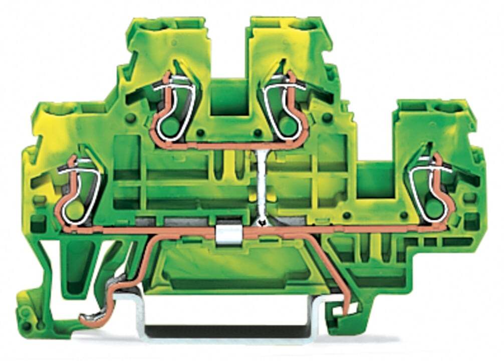 870-507 Double Deck Terminal Block, 500 V AC, 24 A, 28 to 12 AWG Wire, DIN Rail Mount