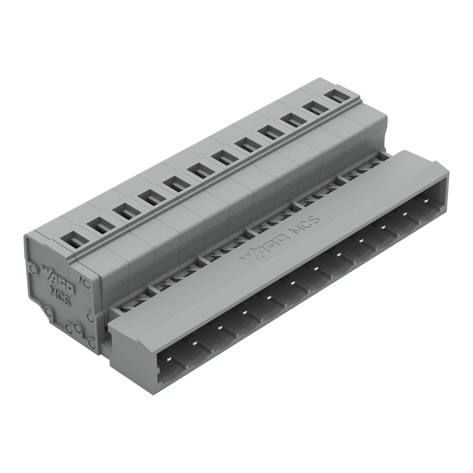 231-612 231 Pin Spacing Male Connector, 320 V, 12 A, 28 to 12 AWG Wire, 12 Poles, DIN Rail Mounting