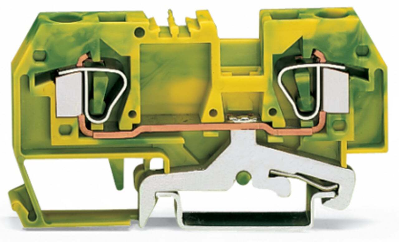 282-907 2-Conductor Feed-Thru Terminal Block, DIN Rail Mount