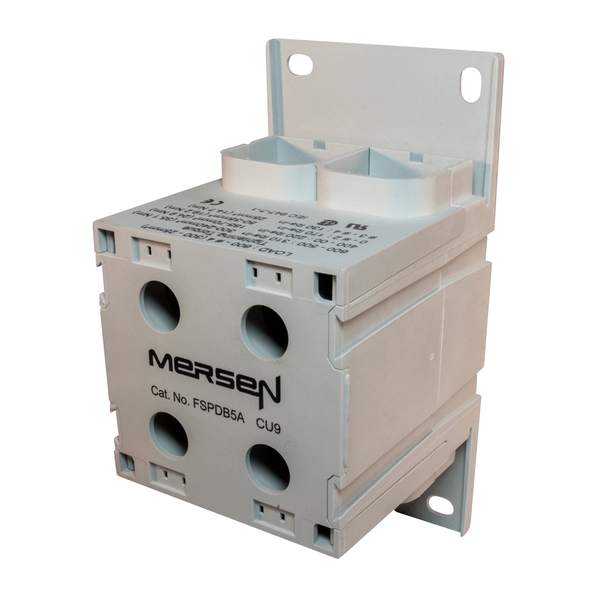 FSPDB5A Finger Safe Power Distribution Block, 600 V AC, 840 A, 1 Pole, 4 AWG to 600 kcmil Wire