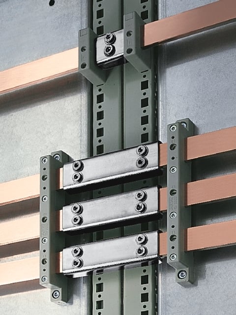 9350075 Busbar Connector, 3-Pole, For Use With 12 x 5 to 15 x 10 mm Busbars, Electro Copper
