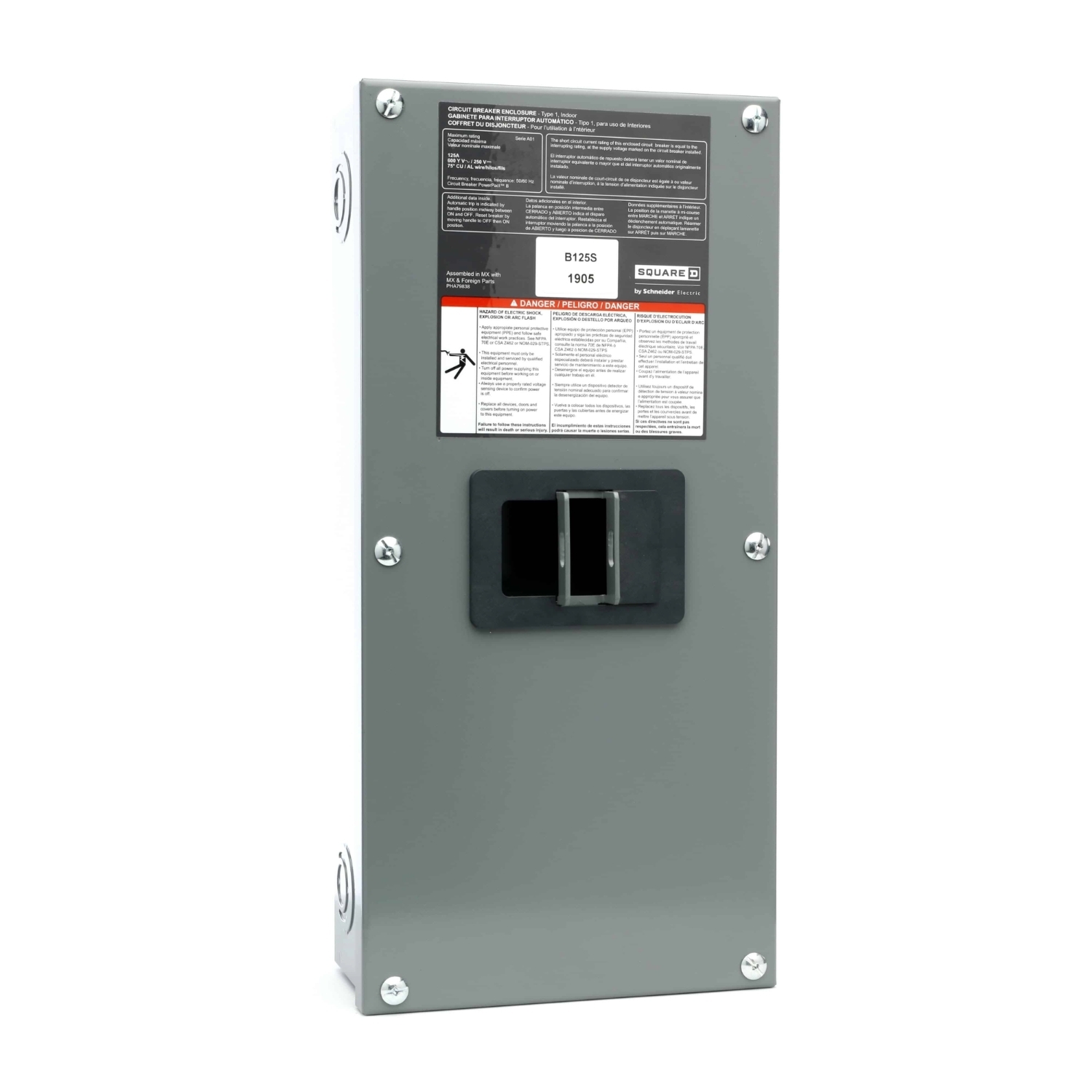 B125S PowerPact B-Frame Circuit Breaker Enclosure, Surface Mount, Nema 1
