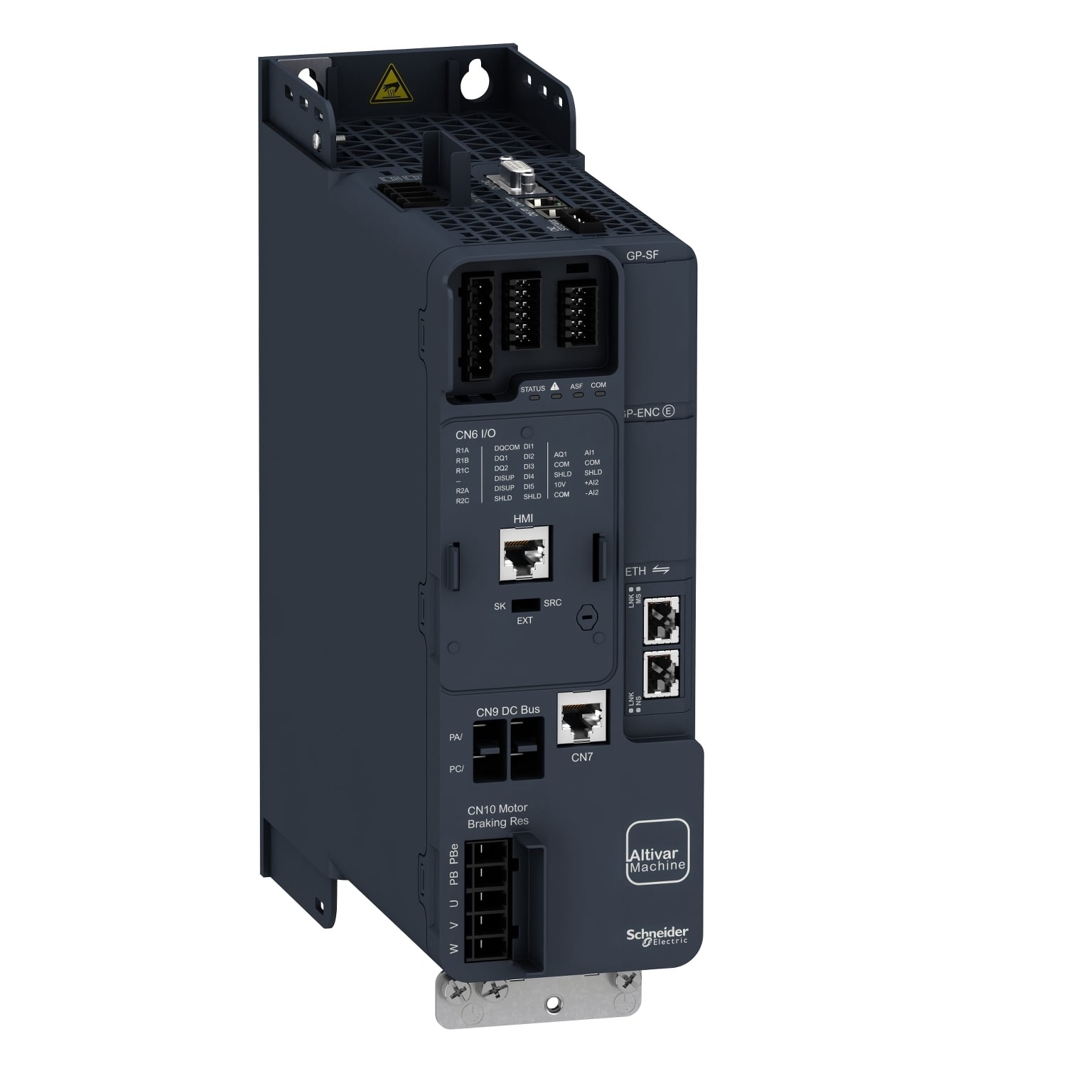 ATV340U22N4E Altivar 3-Phase Variable Speed Drive, 400 V, 5.6 A Heavy Duty/7.2 A Normal Duty, 3 hp Heavy Duty, 3 hp Normal Duty, 3.35 in W x 9.15 in D