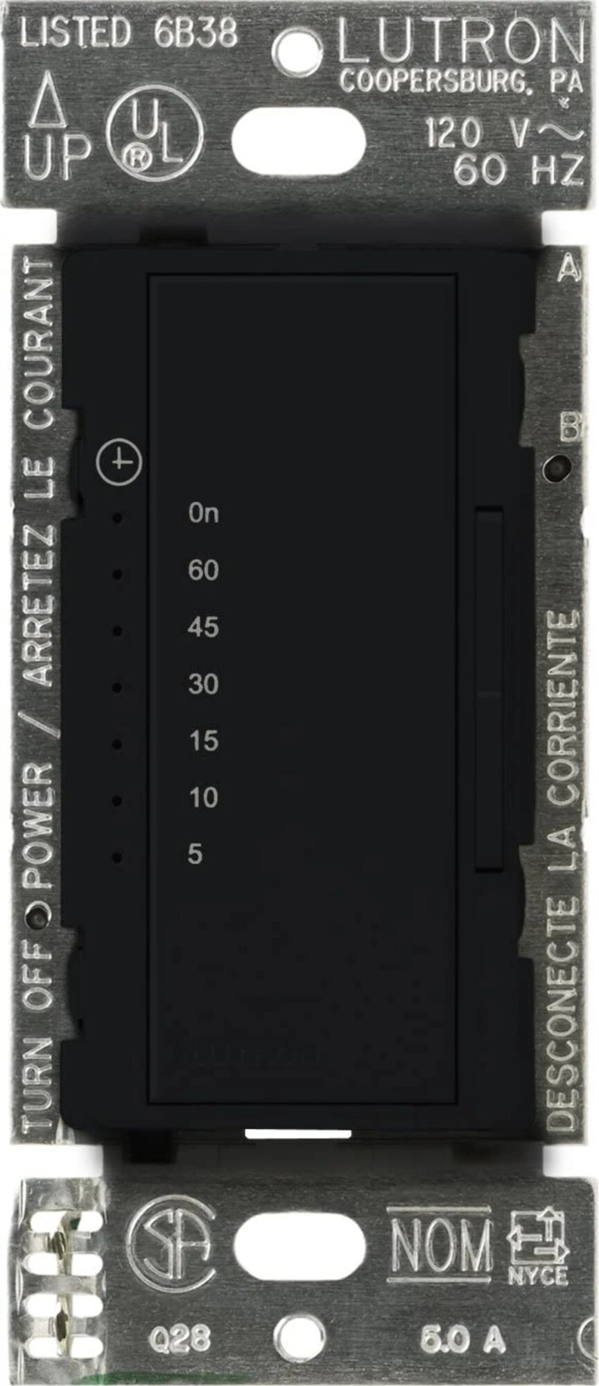 MA-T51MN-MN Maestro Countdown Timer Switch for Fans and Lights, Neutral Required, 150W LED, 3 Amp Fan, 1 Pole/Multi-Location, Midnight