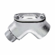 815 Pull Elbow, 2 in Trade, 90 deg, Malleable Iron, Zinc Plated