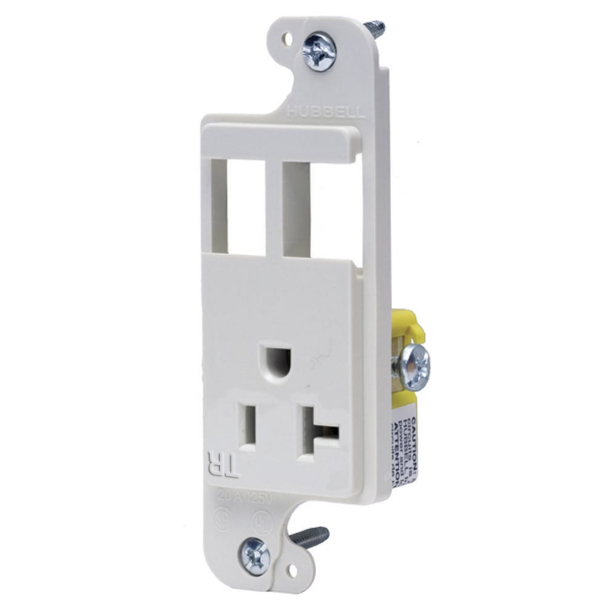 RJ62WTR 1-Gang Standard Tamper Resistant Multimedia Outlet, Power Receptacle Outlet, Wall Mounting, NEMA 5-20R Configuration