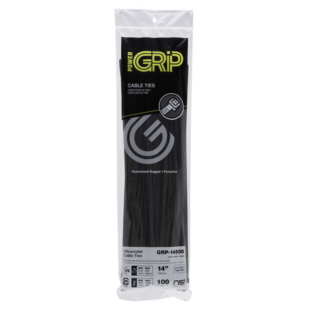 GRP-14500 Cable Tie, 14 in L, 50 lb Load, Nylon 6/6, UV Black