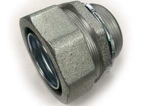 436-SLTI Bridgeport Straight Liquid Tight Connector, 2-1/2 in Trade, Malleable Iron, Electro-Plated Zinc