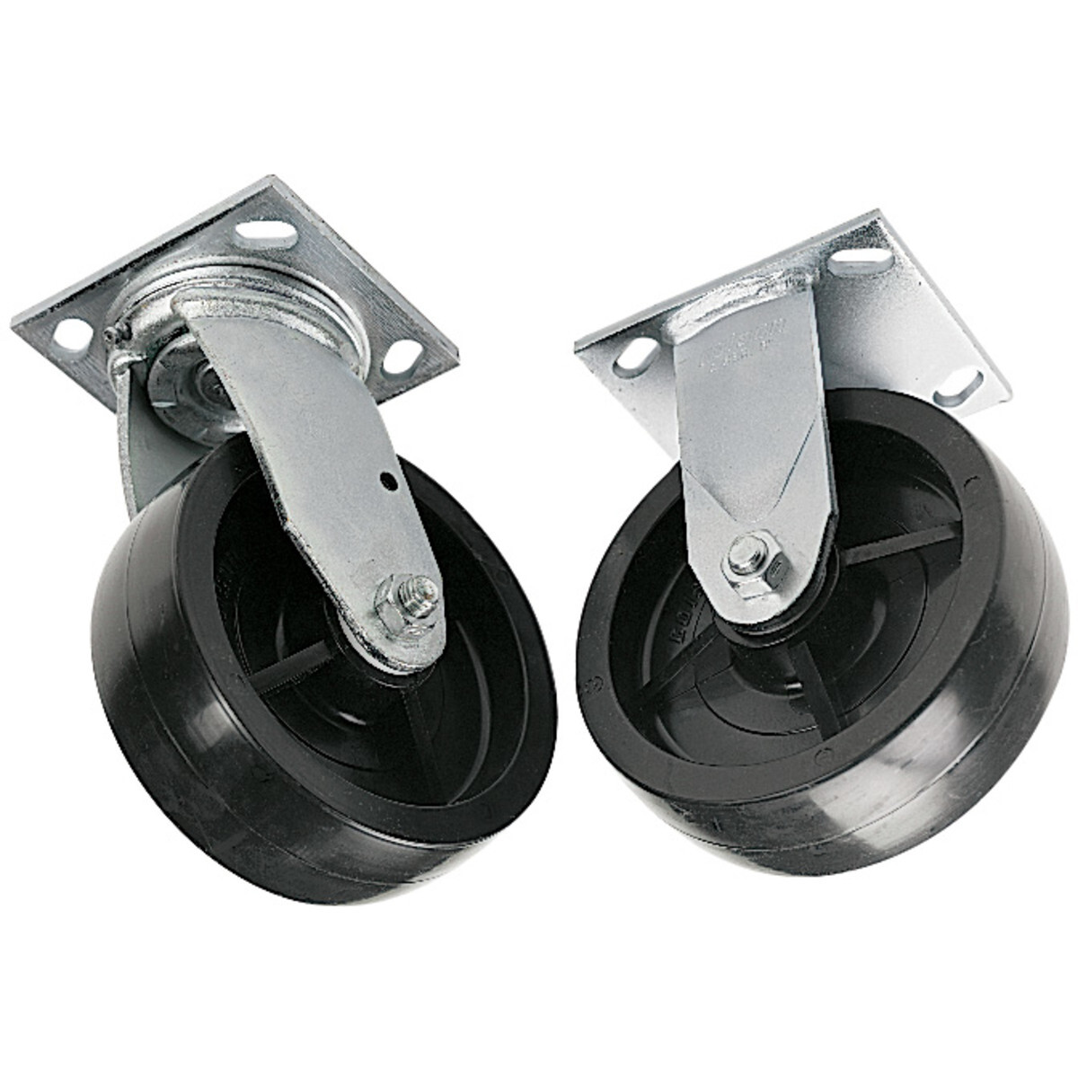 603 Caster Set, 2000 lb, 6 in Dia, Polyolefin
