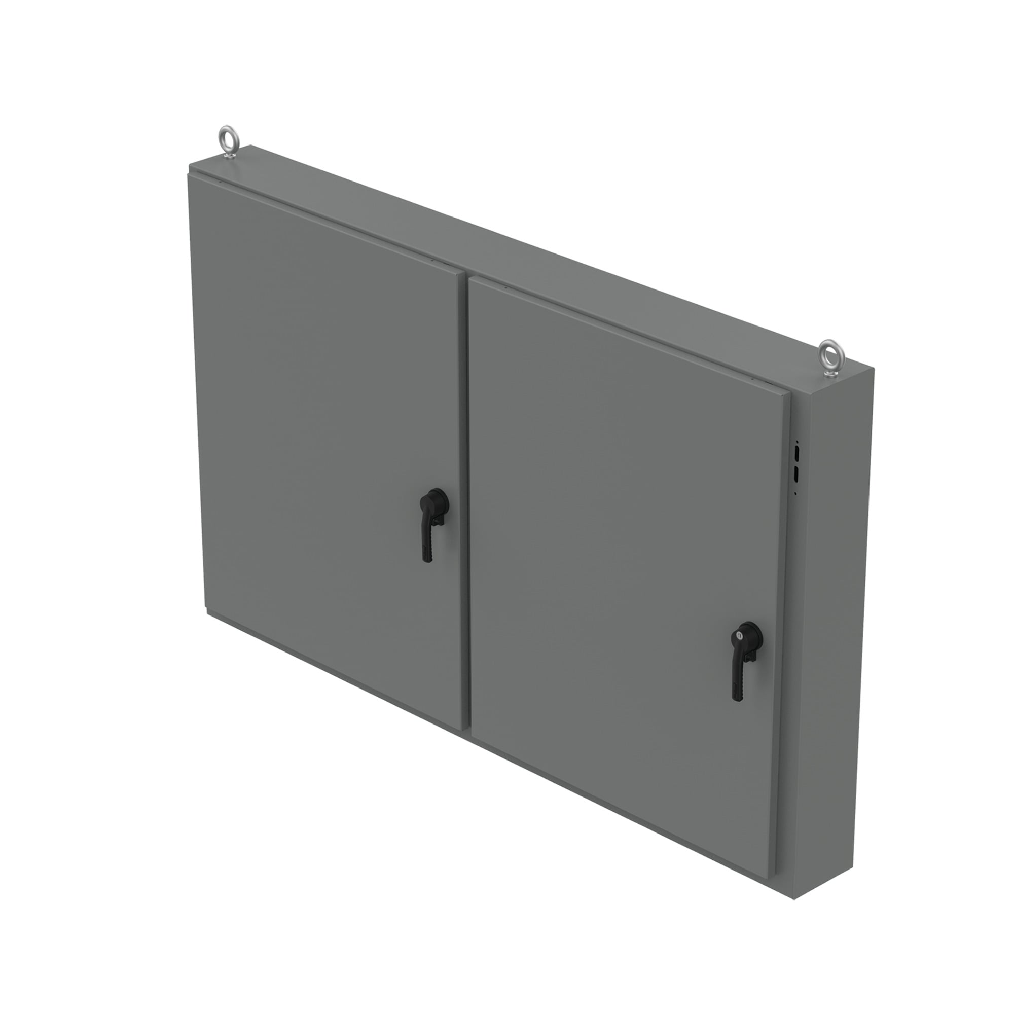 A60X2E7818 A26M2 2-Door Low Profile Disconnect Enclosure With Handle, 60 in L x 78-1/2 in W x 18 in D, NEMA 12/IP55 NEMA Rating, Steel