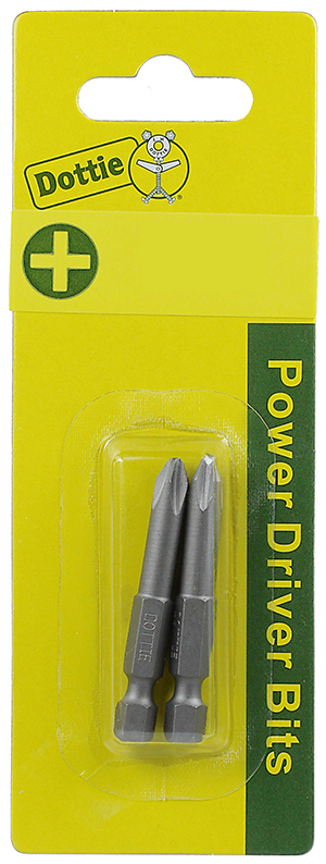 IB2P4C 2-Piece Carded Power Bit, #2, 4 in OAL, Steel