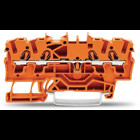 4-conductor through terminal block; 2.5 mm; suitable for Ex e II applications; side and center marking; for DIN-rail 35 x 15 and 35 x 7.5; Push-in CAGE CLAMP; 2,50 mm; orange