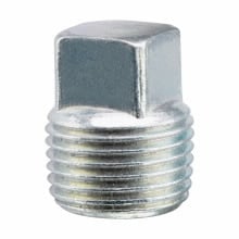 PLG105M Square Head Threaded Conduit Plug, 4 in, For Use With IMC/Rigid Conduit, Cast Iron, Chromate Treated Electro-Galvanized