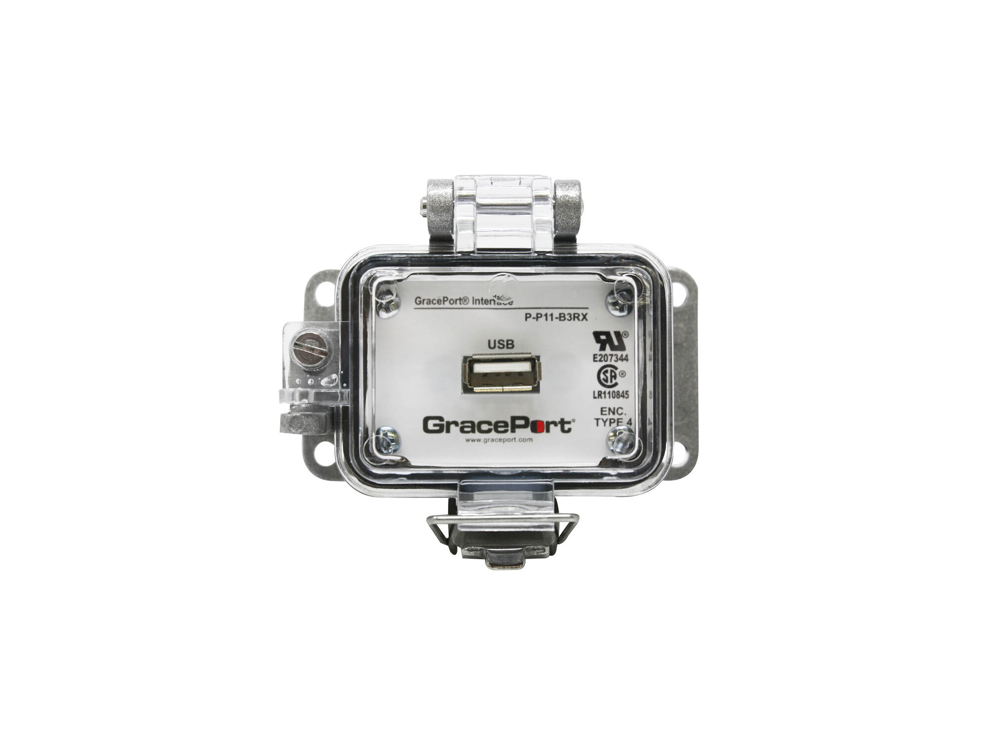 P-P11-B3RX USB Connector, USB Type A-A F/M Extension Connector, 1 Port, 10 ft L Cable, Aluminum