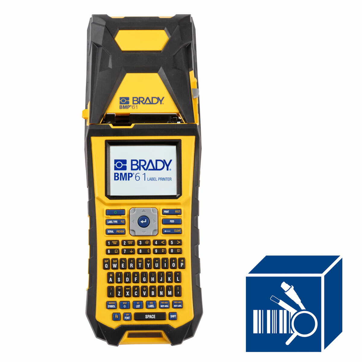 BMP61-AM-BWSPWID Stand Alone PC Connect Label Printer, Thermal Transfer Print, 2 in W Tape, 4 to 170 Point Text Font, 110 V, Color Touch Screen/LCD Backlit Graphics Display