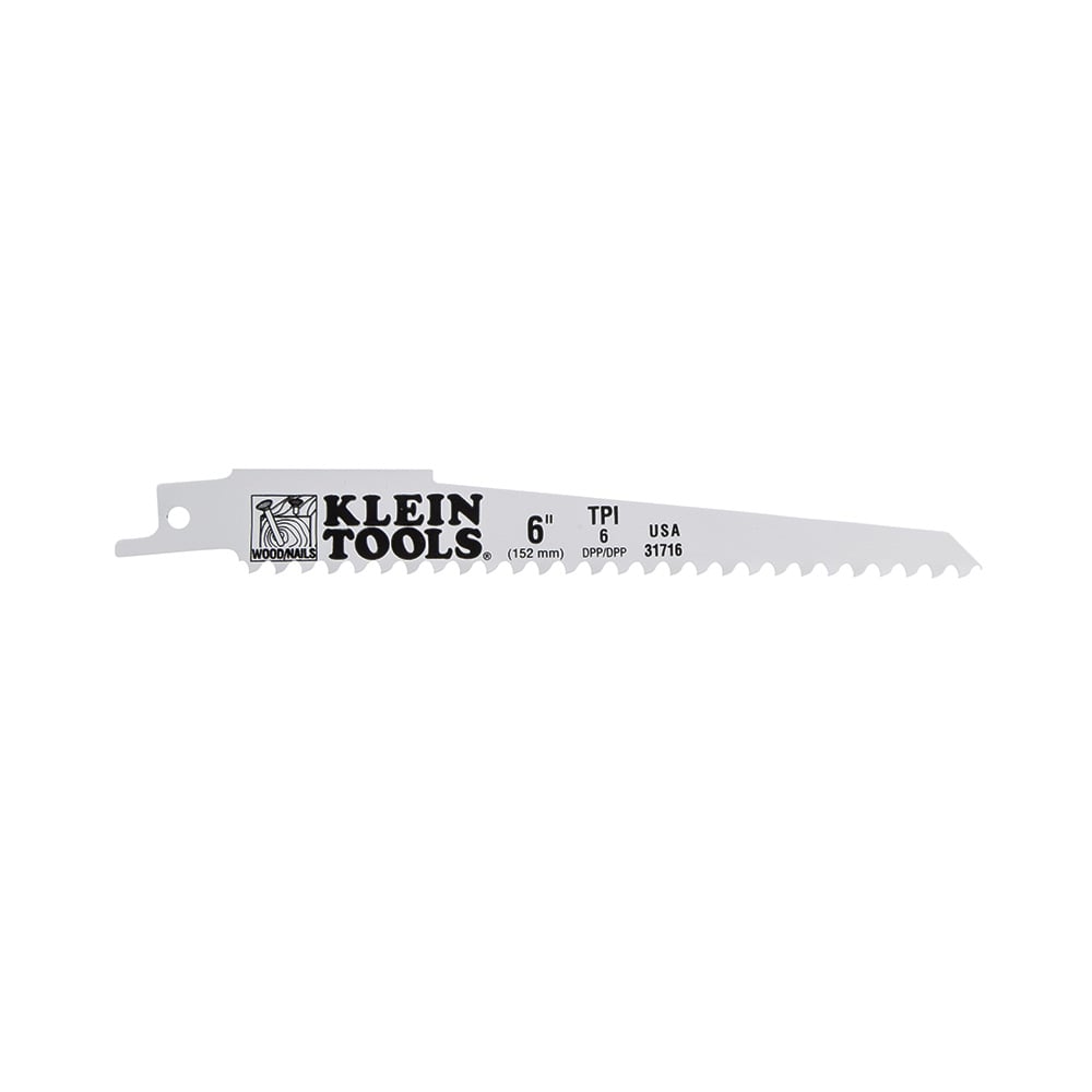 31716 Bi-Metal Reciprocating Saw Blade, 6 in L x 3/4 in W, 6, Universal/Toothed Edge Tang