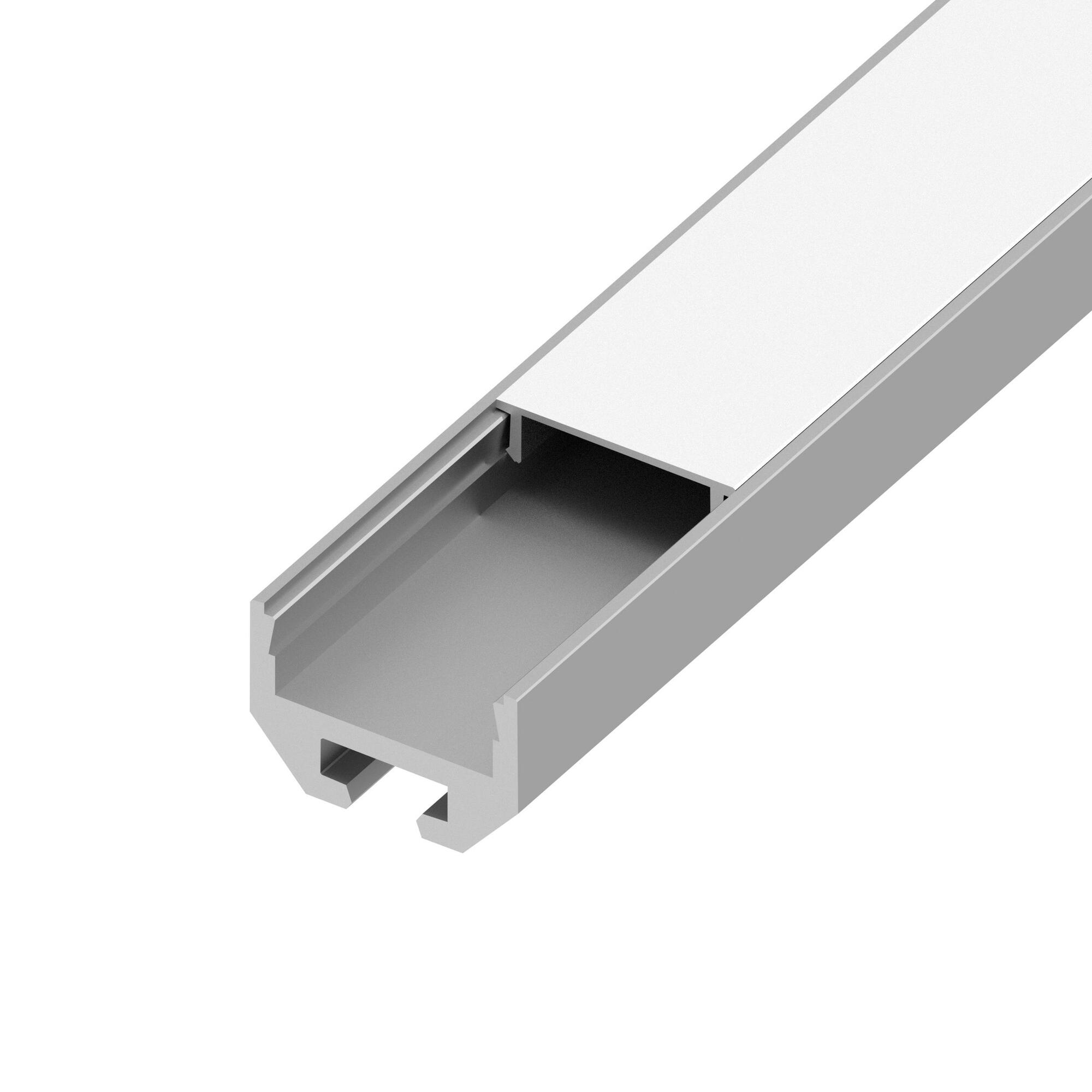 Builder Channel, SQUARE, 96 in., White - Single