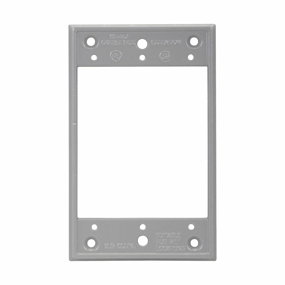 TP7120 Weatherproof Outlet Box Extension, 1 Gangs, 4-9/16 in L x 2-13/16 in W x 1 in D, Die-Cast Aluminum