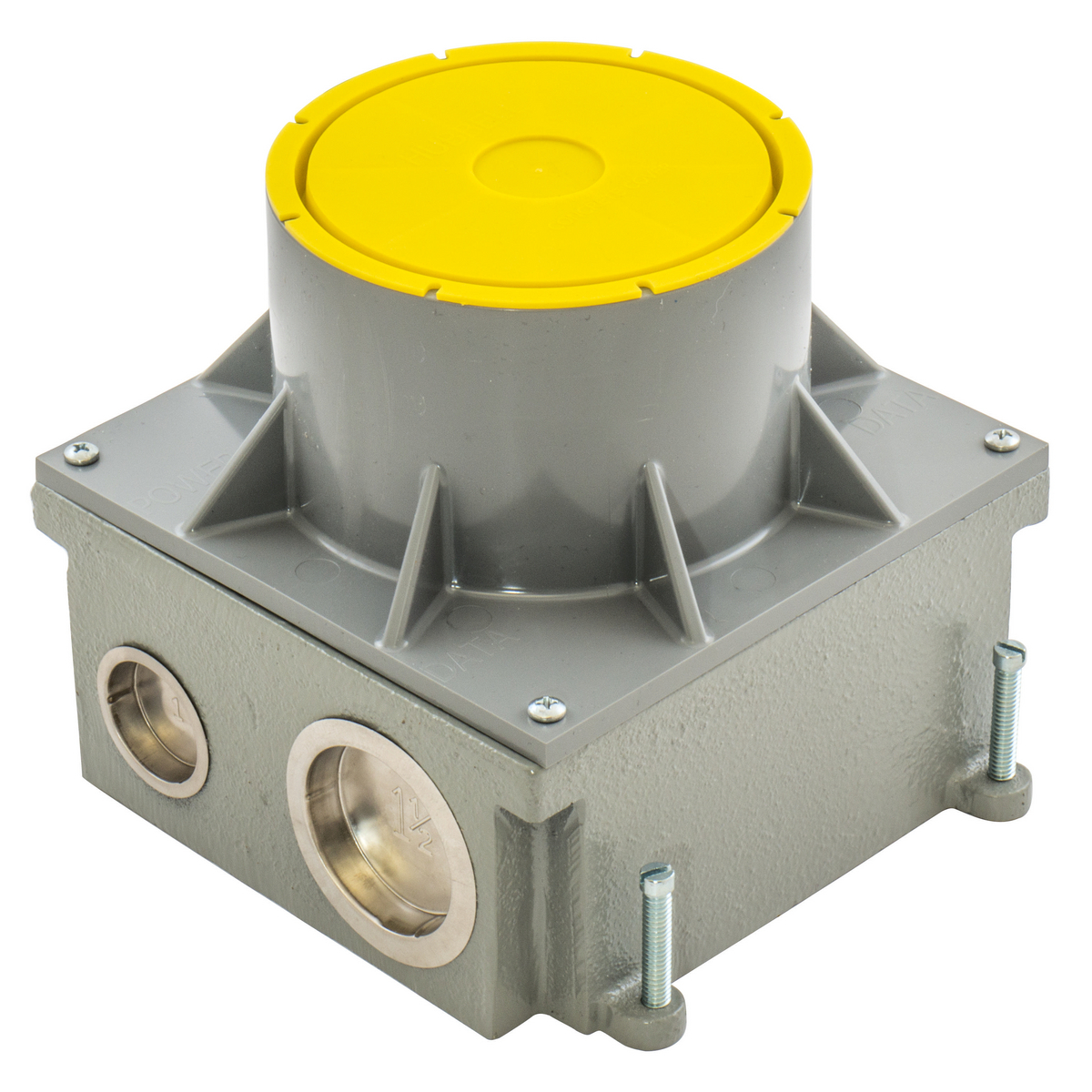 CFBS1R4CFB Fully Adjustable Concrete Floor Box, Cast Iron, 19 cu-in Capacity, 4 Knockouts, 7.6 in L x 6.58 in W x 6 in H
