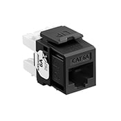 6110G-RE6 eXtreme QuickPort Channel Rated Crimp UTP Connector, Cat 6a Module, Flush Mount, 1 Port, Plastic, Black