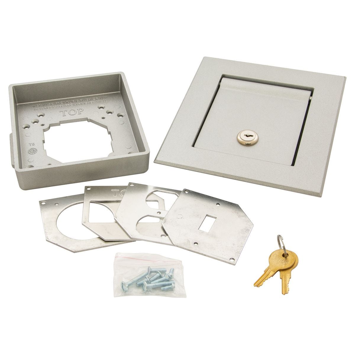 WP4600 4-in-1 Heavy Duty Weatherproof Cover, 7.18 in L x 6.59 in W x 1.35 in D, Lockable Cover, Cast Aluminum